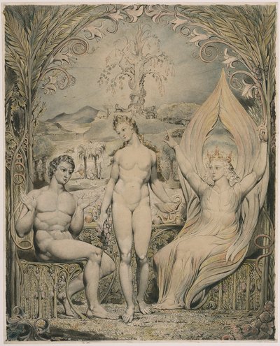 Der Erzengel Raphael mit Adam und Eva (Illustration zu Miltons "Das verlorene Paradies") von William Blake
