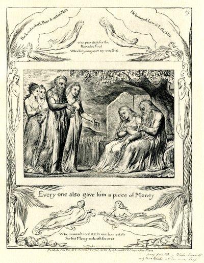 Das Buch Hiob 42:11 illustriert von William Blake von William Blake
