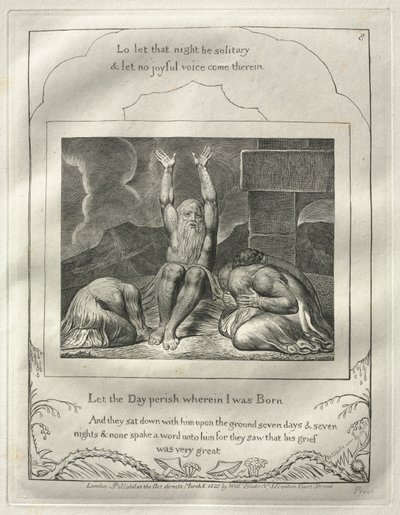Das Buch Hiob: Nr. 8, Der Tag soll vergehen, an dem ich geboren wurde, 1825 von William Blake