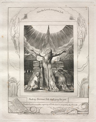 Das Buch Hiob: Pl. 18, Und mein Knecht Hiob wird für euch beten von William Blake