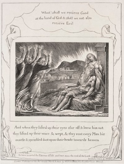 Das Buch Hiob: Pl. 7, und als sie ihre Augen erhoben hatten von William Blake