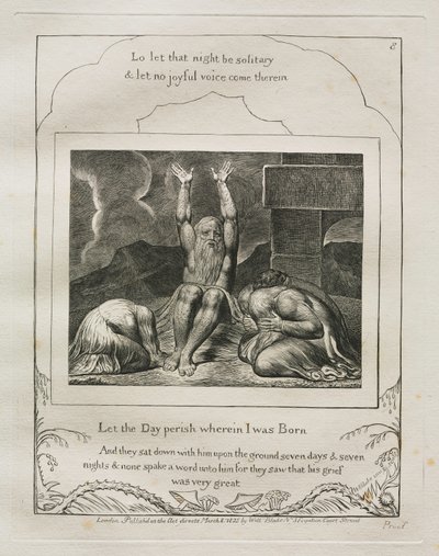 Das Buch Hiob: Pl. 8, Verflucht sei der Tag, an dem ich geboren wurde, 1825 von William Blake