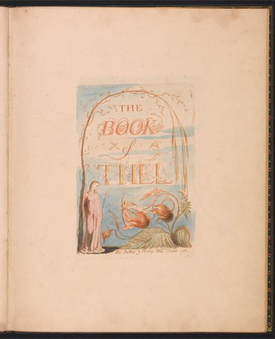 Das Buch Thel, Tafel 2, Titelseite von William Blake