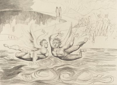 Der Kreis der korrupten Beamten, die Teufel zerfleischen sich gegenseitig von William Blake