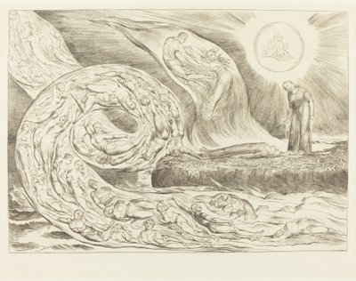 Der Kreis der Wollüstigen; Paolo und Francesca von William Blake