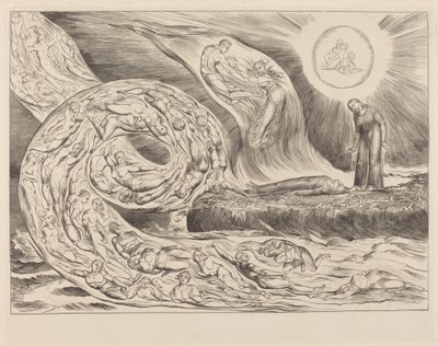 Der Kreis der Lüsternen: Paolo und Francesca von William Blake
