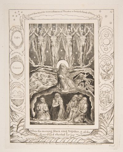 Die Schöpfung, aus Illustrationen des Buches Hiob, 1825-26 von William Blake