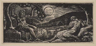Thenot unter einem Obstbaum, aus Thorntons Pastoralen von Virgil, 1821 von William Blake