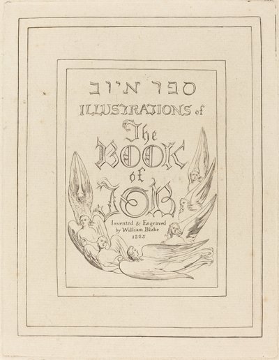 Titelseite der gravierten Illustrationen zum Buch Hiob von William Blake