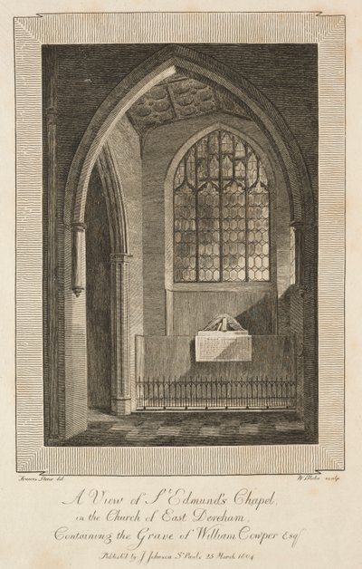 Ansicht der St. Edmunds Kapelle in der Kirche von East Dereham..., 1804 von William Blake