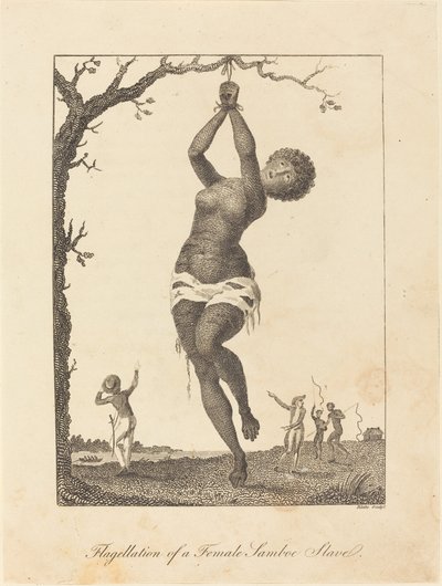 Geißelung einer weiblichen Samboe-Sklavin von William Blake after John Gabriel Stedman