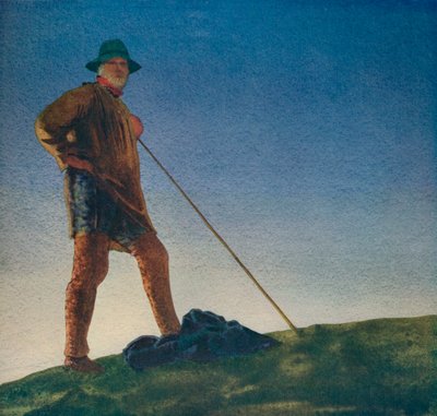 Der Hirte hört die Kanonen bei Tagesanbruch, um 1910, um 1932 von William Blamire Young