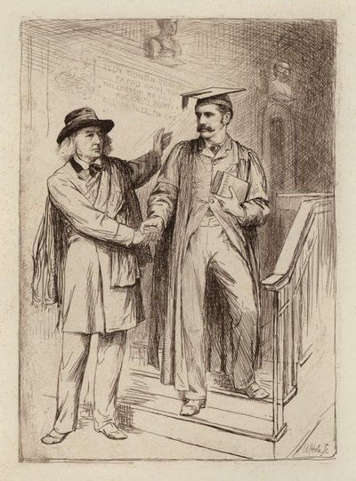 John Stuart Blackie, Emeritus Professor; Samuel Henry Butcher, Professor für Griechisch (Stich) von William Brassey (after) Hole