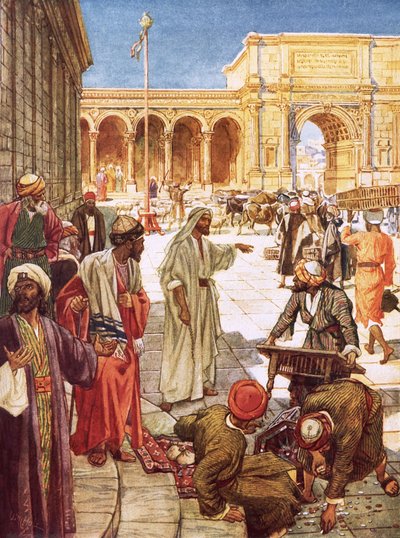 Christus vertreibt die Geldwechsler aus dem Tempel von William Brassey Hole