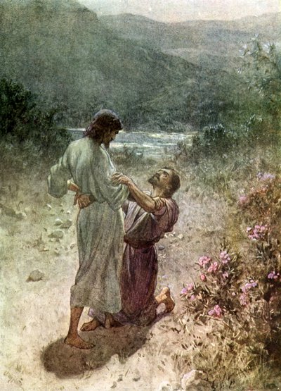 Jakob und der Engel in Pniel - Bibel von William Brassey Hole