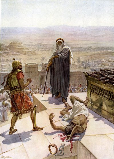 Samuel erschlägt Agag in Gilgal - Bibel von William Brassey Hole