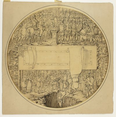 Zeremonieller Schild mit römischer Kampfszene von William Burgess