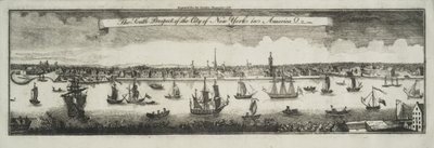 Die südliche Aussicht auf die Stadt New York, in Nordamerika, 1761 von William Burgis
