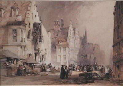 Ein Straßenmarkt in Gent von William Callow
