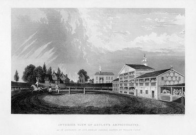 Innenansicht des Astleys Amphitheaters in London, wie es 1777 erschien von William Capon