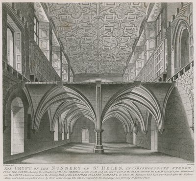 Die Krypta des Nonnenklosters St. Helen in der Bishopsgate Street, London von William Capon