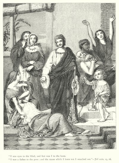 Die wohlhabenden Tage von Hiob (Stich) von William Charles Thomas (after) Dobson
