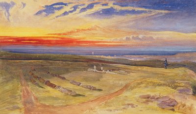 Gräber der Offiziere in der Festung auf dem Cathcart Hill, 1854 (Aquarell und Körperfarbe über Graphit auf Papier) von William Crimea Simpson