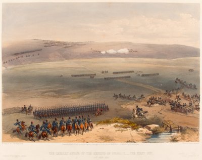 ?Das Kavalleriegefecht auf den Höhen von Bulganak - die erste Kanone. 19. September 1854?, 1855 von William Crimea Simpson