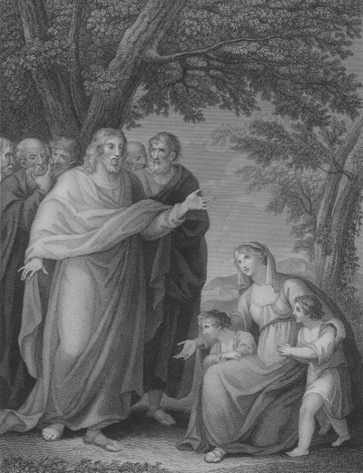 Christus und die Kinder des Zebedäus, Matthäus 20, Vers 20-29 von William Cuming