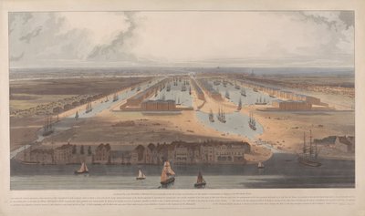 Ein Blick auf die West India Docks von William Daniell