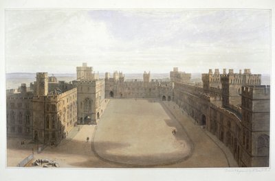 Blick auf den Innenhof in Windsor, ca. 1825-1830 von William Daniell