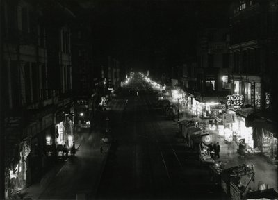 Nachtansicht der Grand Street an der Orchard Street, NYC von William Davis Hassler