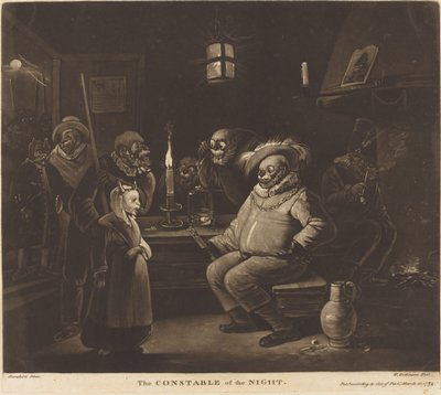 Der Nachtwächter von William Dickinson after Egbert van Heemskerck