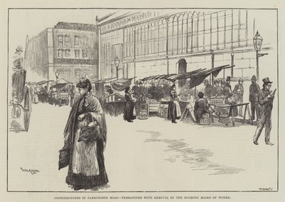 Kostümhändler in der Farringdon Road, bedroht von der Holborn Board of Works von William Douglas Almond