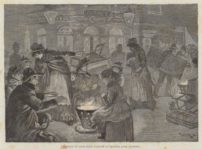 Zwangsräumung armer irischer Familien in Leather Lane, Holborn von William Douglas Almond
