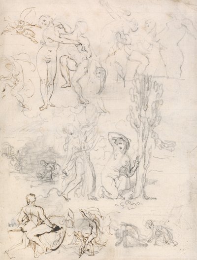 Blatt mit Skizzen von William Etty