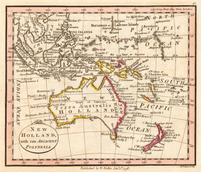 Australien und Neuseeland. Neu-Holland. Karte. von William Faden