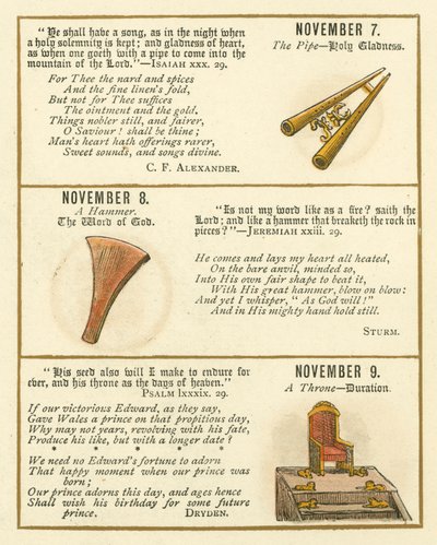 Seite aus dem Bibel-Emblem-Jubiläumsbuch (Farblithografie) von William Foster