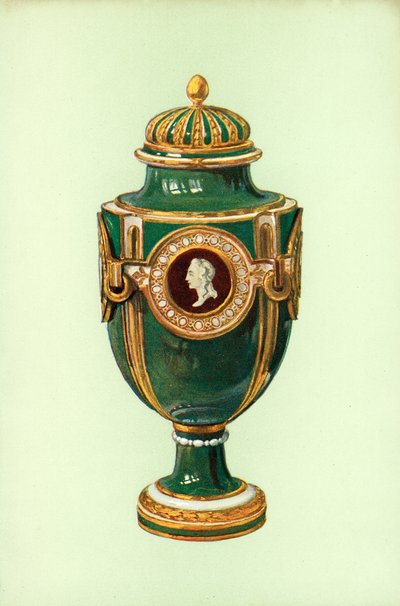 Vase, Sèvres, grüner Grund von William Gibb