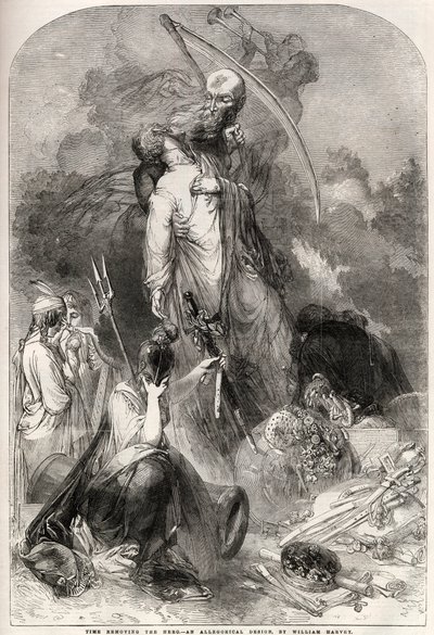 Allegorie auf den Tod von Arthur Wellesley (1769-1852), Duke of Wellington (Zeichnung von William Harvey) von William Harvey