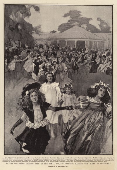 Beim Wohltätigkeitsfest für Kinder im Royal Botanic Gardens, Tanz Sir Roger de Coverley von William Hatherell