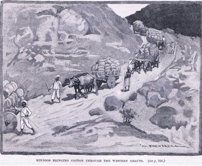 Hindus bringen Baumwolle durch die Westghats, 1862 n. Chr. von William Hatherell