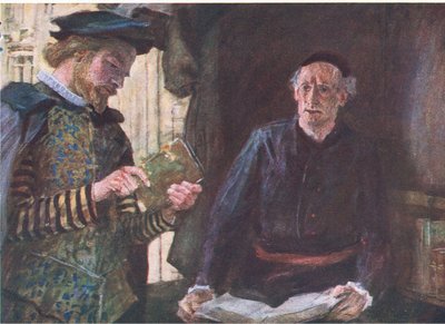 Shakespeare kauft ein Buch an einem Buchstand, aus My Magazine, veröffentlicht 1922 von William Hatherell