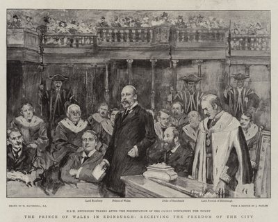 Der Prinz von Wales in Edinburgh, Empfang der Freiheit der Stadt von William Hatherell