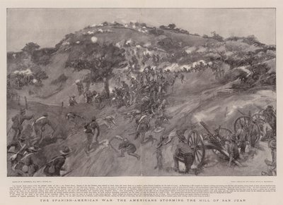 Der Spanisch-Amerikanische Krieg, die Amerikaner stürmen den Hügel von San Juan von William Hatherell