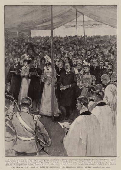 Der Besuch des Prinzen von Wales in Eastbourne, der Hirten Gottesdienst auf der Landwirtschaftsausstellung von William Hatherell