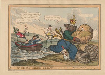 Imperial Bears Grease Greece oder ein Blick in die Zukunft. Karikatur über den Russisch-Türkischen Krieg von William Heath