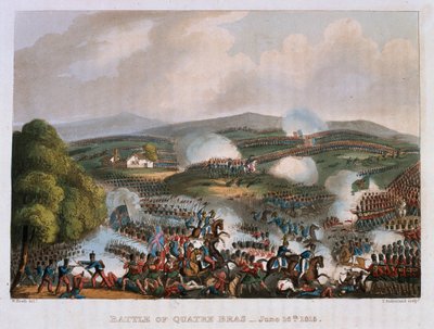 Die Schlacht von Quatre Bras am 16. Juni 1815, graviert von Thomas Sutherland, 1815 von William Heath