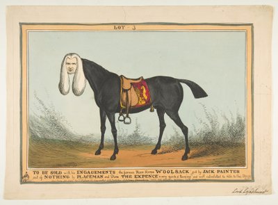 Zu verkaufen mit allen Verpflichtungen - Das berühmte Rennpferd Woolsack von William Heath