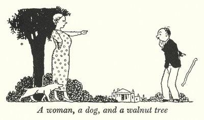 Eine Frau, ein Hund und ein Walnussbaum von William Heath Robinson